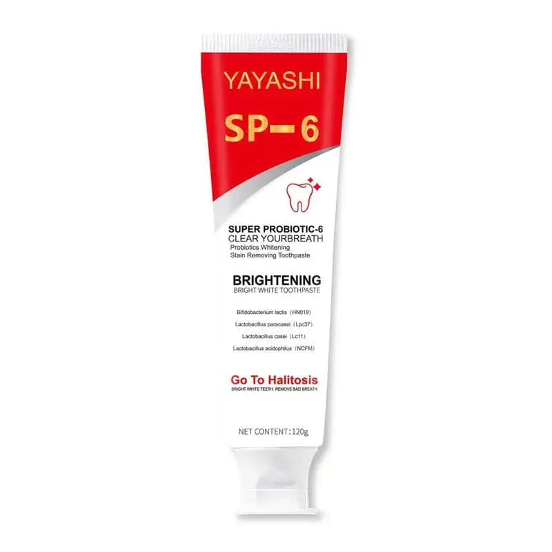 Eelhoe SP-6 Probiotic Whitening Toothpaste with 120g for plaque removal, stain whitening, fresh breath, and oral hygiene.