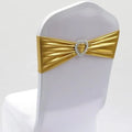 Spandex chair sash with heart buckle from SHOWLU Fashion Store, perfect for wedding, banquet, and event decorations.
