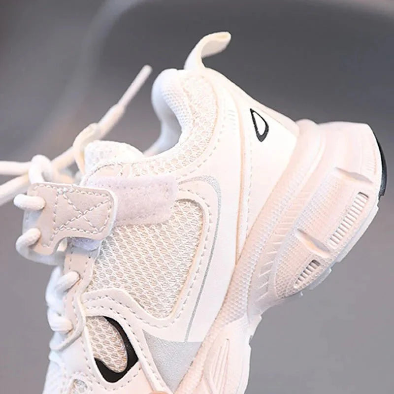 Unisex kids breathable mesh sneakers for spring and autumn, SHOWLU FASHION STORE basketball and casual shoes with supportive soles.