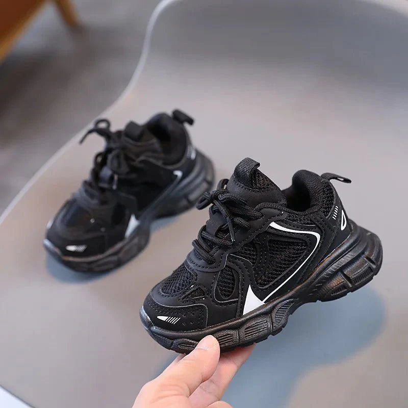 Unisex kids breathable mesh sneakers, SHOWLU FASHION STORE, with lightweight design and basketball shoe style for children.