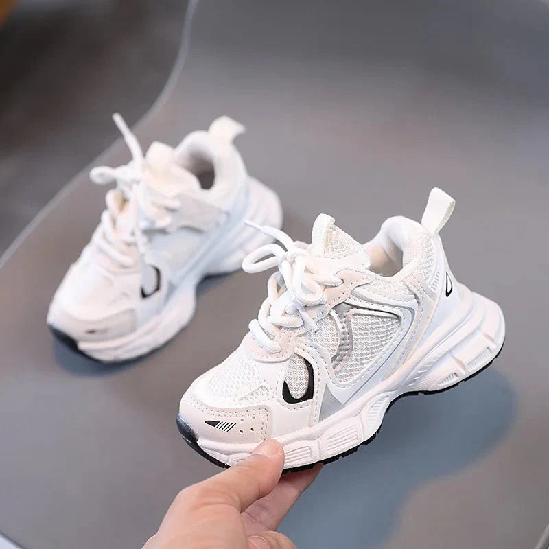 Unisex kids breathable mesh sneakers for spring and autumn, showing SHOWLU FASHION STORE children's basketball and casual shoes.