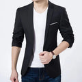 Men's slim fit formal blazer by SHOWLU FASHION STORE, solid long sleeve business jacket with lapel, button closure, and pockets.