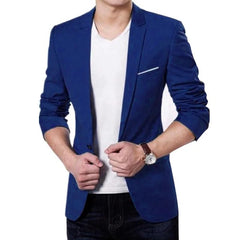 Spring Autumn Fashion New Men Slim Formal Solid Button Lapel Long Sleeve Pockets Back Slit Suit Business Coat jacket Blazer - SHOWLU FASHION STORE