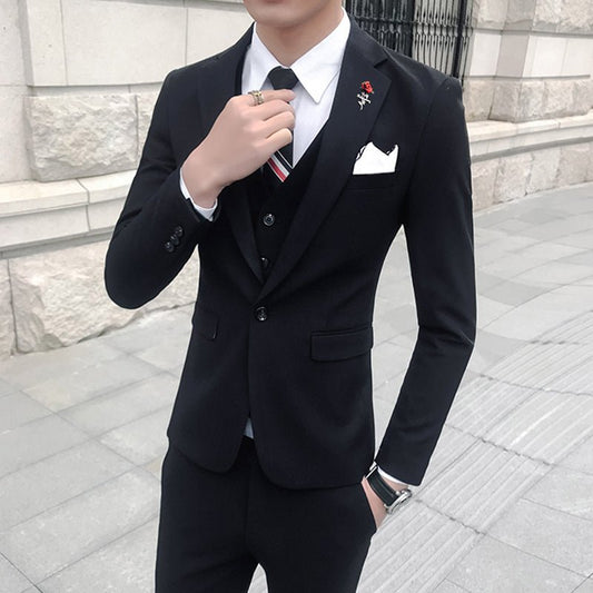 Spring British Korean Silm Youth Wedding Small Suit - SHOWLU FASHION STORE