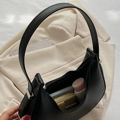 Spring New Solid Color Half - moon Bags for Women Fashion Shoulder Bags Luxury PU Leather Underarm Bag Advanced Brand Handbag Purs - SHOWLU FASHION STORE