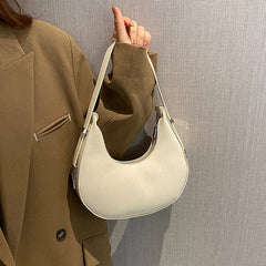 Spring New Solid Color Half - moon Bags for Women Fashion Shoulder Bags Luxury PU Leather Underarm Bag Advanced Brand Handbag Purs - SHOWLU FASHION STORE