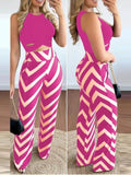 Owner Girl women's 2-piece set with printed sleeveless top and slim trousers, perfect for spring and summer fashion.