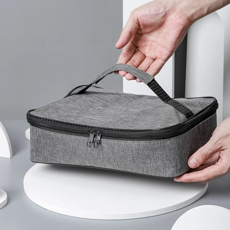 Showlu Square Insulated Lunch Bag for women, Oxford cloth thermal food carrier with portable cooler and bento box design.