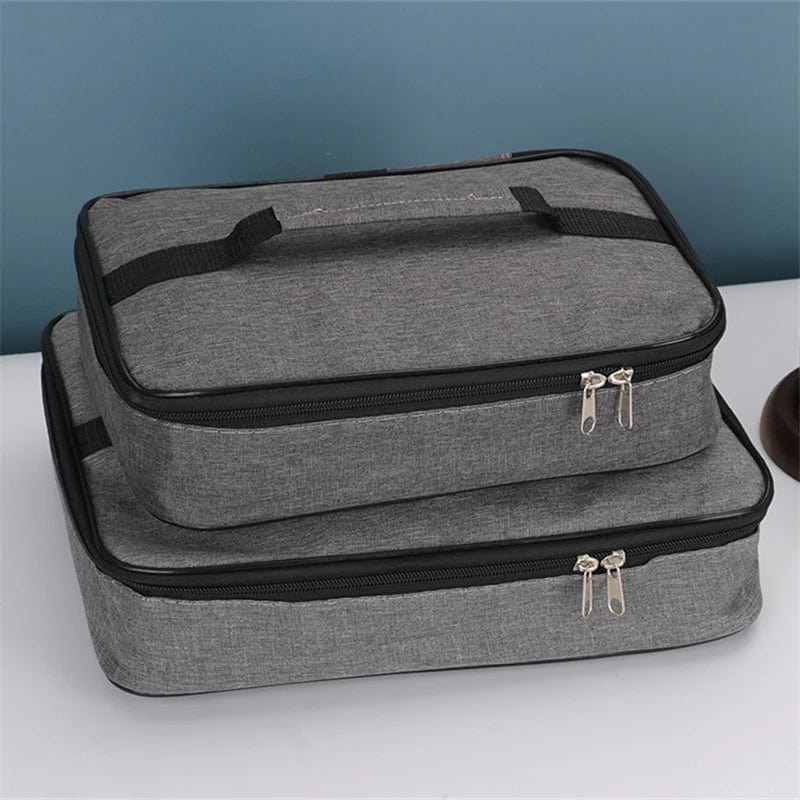 Showlu Square Insulated Lunch Bag made of Oxford cloth, featuring thermal insulation and portable design for food and picnic delivery.