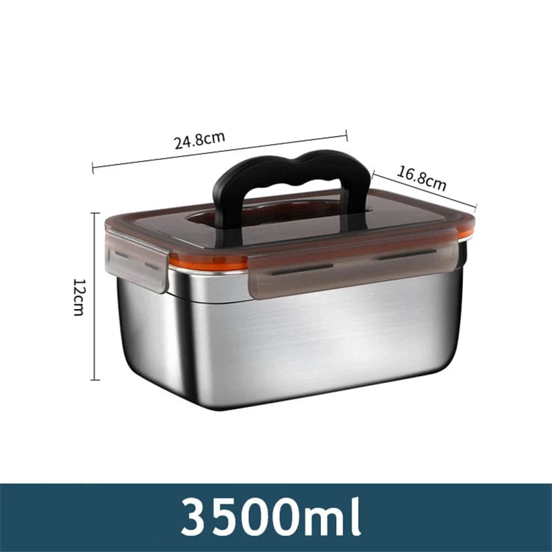Showlu 304 stainless steel bento lunch box with multiple compartments, portable food container for lunch and snacks.