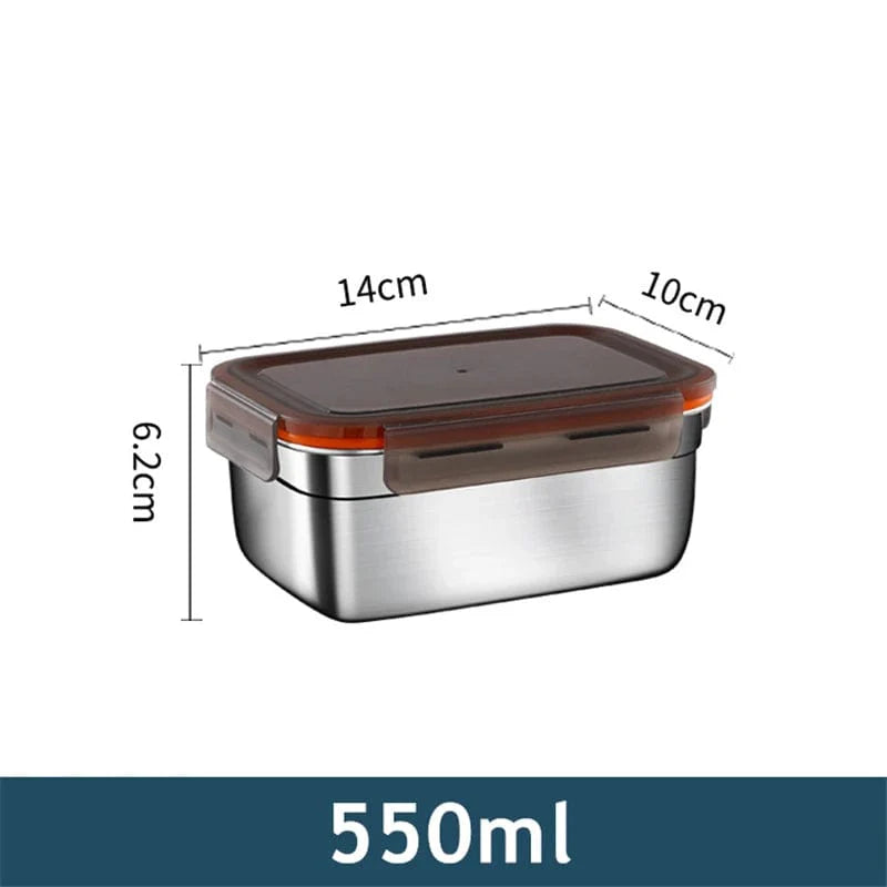 Showlu 304 stainless steel bento lunch box with multiple compartments, portable food container for packed meals.