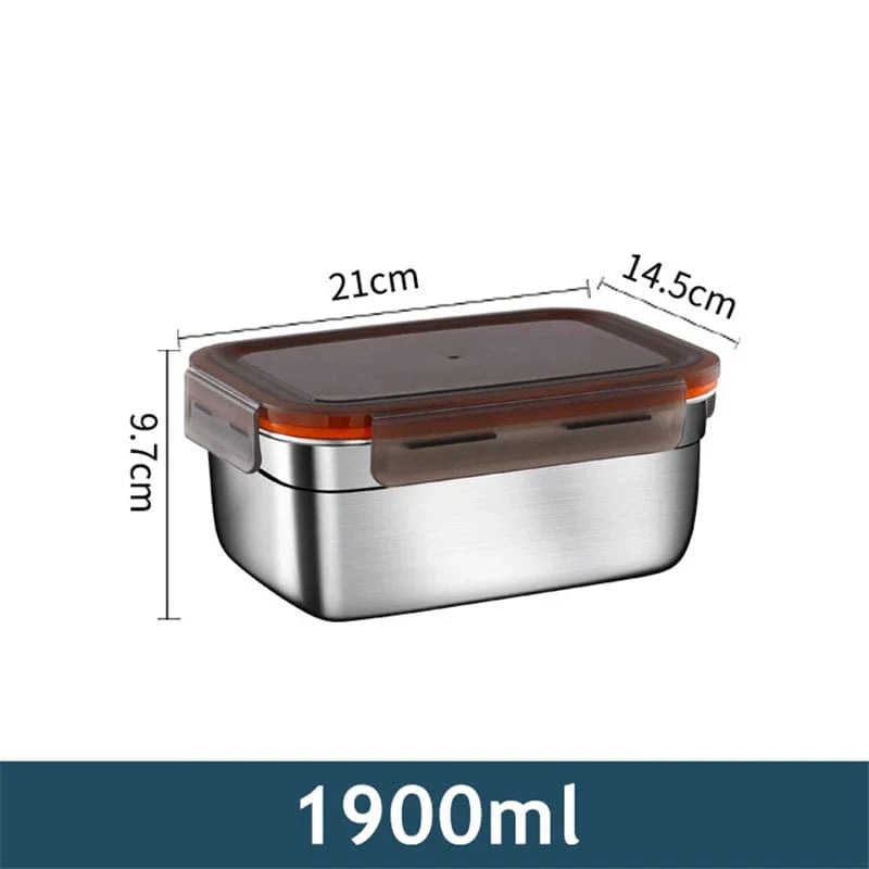 Showlu 304 stainless steel bento lunch box, portable food container with multiple compartments for fresh meals.