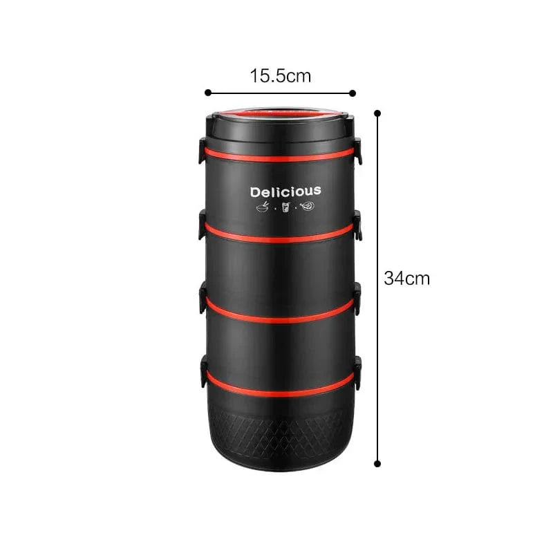 Stainless steel Showlu thermal bento lunch box set with multiple leakproof compartments for portable, eco-friendly meal storage.