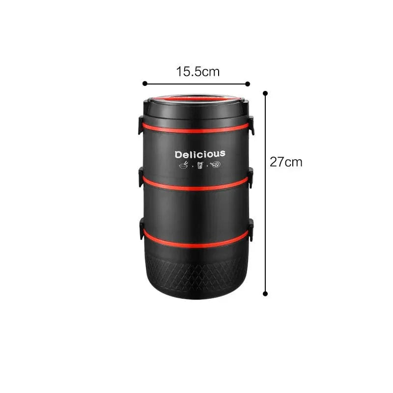 Showlu stainless steel thermal bento lunch box set with multiple leakproof layers for portable, organized meal storage.