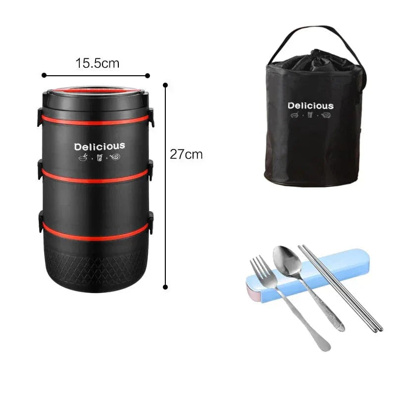 Stainless steel Showlu thermal bento lunch box set with leakproof, multi-layer design for portable, organized meal storage