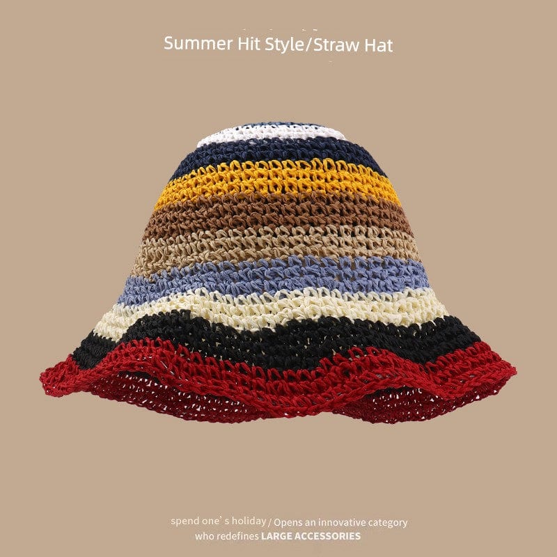 Hand-woven Japanese straw hat for women with lace trim, perfect for summer outings, by Showlu Fashion.