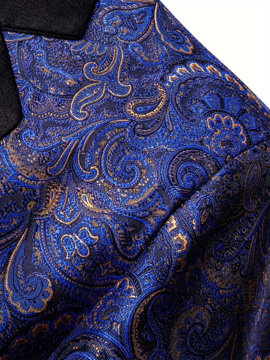 Stylish men's patterned blazer by SHOWLU FASHION STORE, slim fit single-button suit jacket with notched lapel for casual or festive wear.