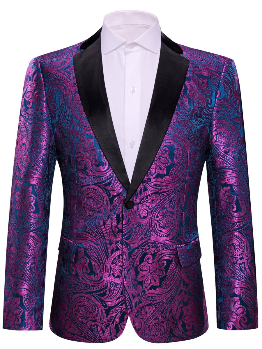 Stylish men's patterned blazer by SHOWLU FASHION STORE, slim fit single-button suit jacket with notched lapel and casual design.