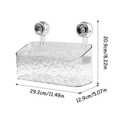 Suction Cup Storage Rack Rectangle Organizer Shelf No Drilling Bathroom Shower Organizer Holder For Countertop Kitchen Bathroom - SHOWLU FASHION STORE