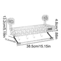 Showlu Rectangle Suction Cup Bathroom Storage Rack, no drill shower organizer with secure suction cups for bathroom or kitchen use.