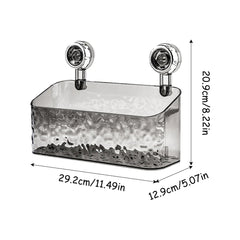 Suction Cup Storage Rack Rectangle Organizer Shelf No Drilling Bathroom Shower Organizer Holder For Countertop Kitchen Bathroom - SHOWLU FASHION STORE