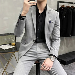 (Suit + Trousers) High - quality Two - piece Groom Wedding High - end Suit Business Casual Banquet Everything Costume Homme De Luxe - SHOWLU FASHION STORE