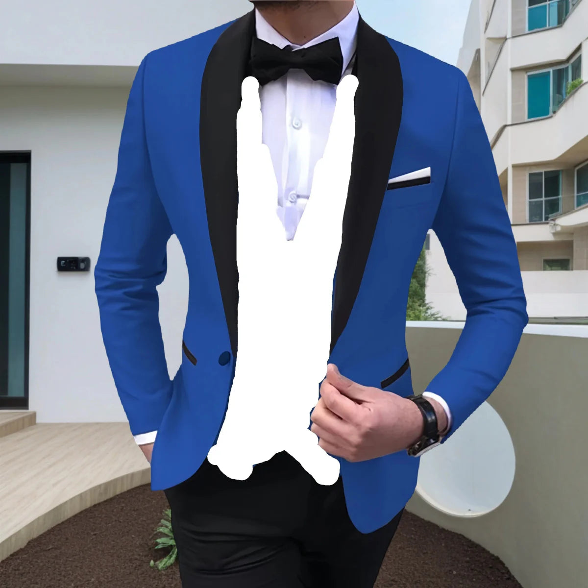 Slim fit men's wedding tuxedo by SHOWLU FASHION STORE, featuring a 3-piece suit with blazer, vest, and pants for formal occasions