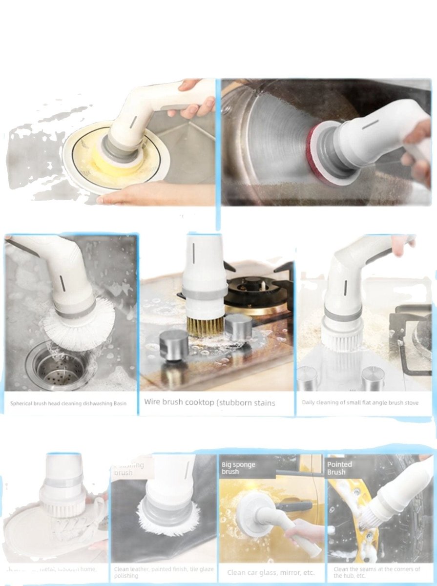 Electric handheld cleaning brush by Sujintang with high power, cordless design, ideal for bathroom scrubbing tasks.