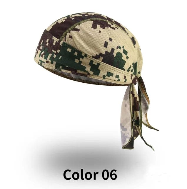 Showlu breathable cycling headband with UV protection, camouflage print, suitable for men and women during sports and outdoor activities.