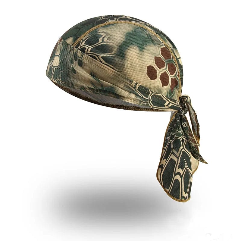 Showlu breathable cycling headband with UV protection, camouflage print, suitable for men and women during outdoor sports like hiking and fishing.