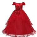 Elegant girls’ lace princess dress by Showlu Fashion Store, perfect for weddings, parties, and special occasions.