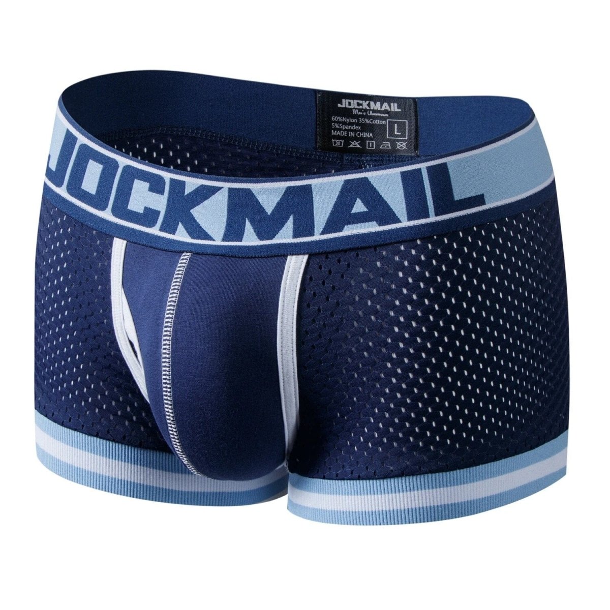 Men's mesh nylon boxer shorts by Showlu Fashion, breathable quick-dry underwear designed for comfort and sporty fit.