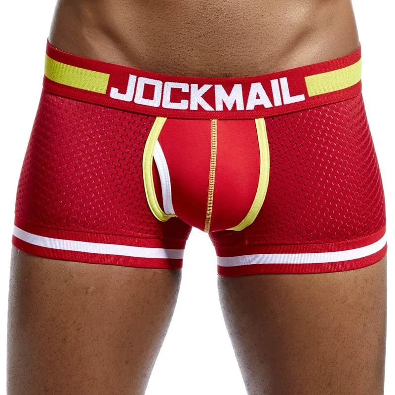 Men's breathable mesh nylon boxer shorts by Showlu Fashion Store, quick-dry boxer underwear for summer fitness and comfort.