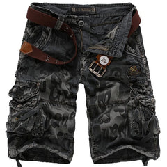 Summer Men's Camouflage Printed Work Shorts Multi - Pocket Zipper Button Military Combat Five Shorts Daily Street Casual Shorts - SHOWLU FASHION STORE