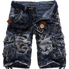 Summer Men's Camouflage Printed Work Shorts Multi - Pocket Zipper Button Military Combat Five Shorts Daily Street Casual Shorts - SHOWLU FASHION STORE