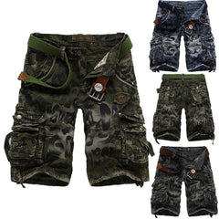 Summer Men's Camouflage Printed Work Shorts Multi - Pocket Zipper Button Military Combat Five Shorts Daily Street Casual Shorts - SHOWLU FASHION STORE