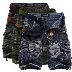 Summer Men's Camouflage Printed Work Shorts Multi - Pocket Zipper Button Military Combat Five Shorts Daily Street Casual Shorts - SHOWLU FASHION STORE