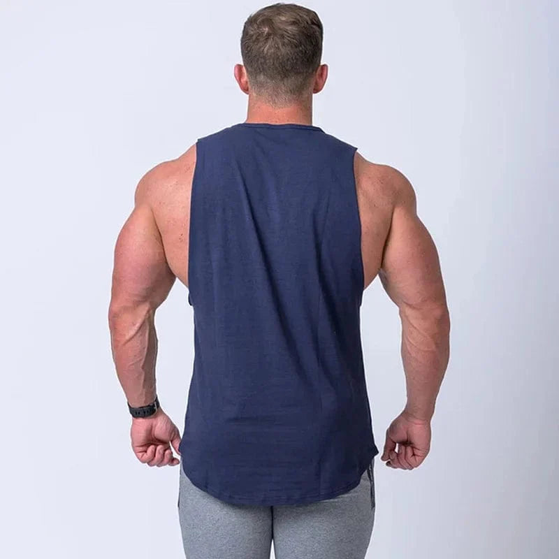 Men's cotton gym tank top from MECBEAR by SHOWLU FASHION STORE, sleeveless training vest ideal for summer bodybuilding workouts.