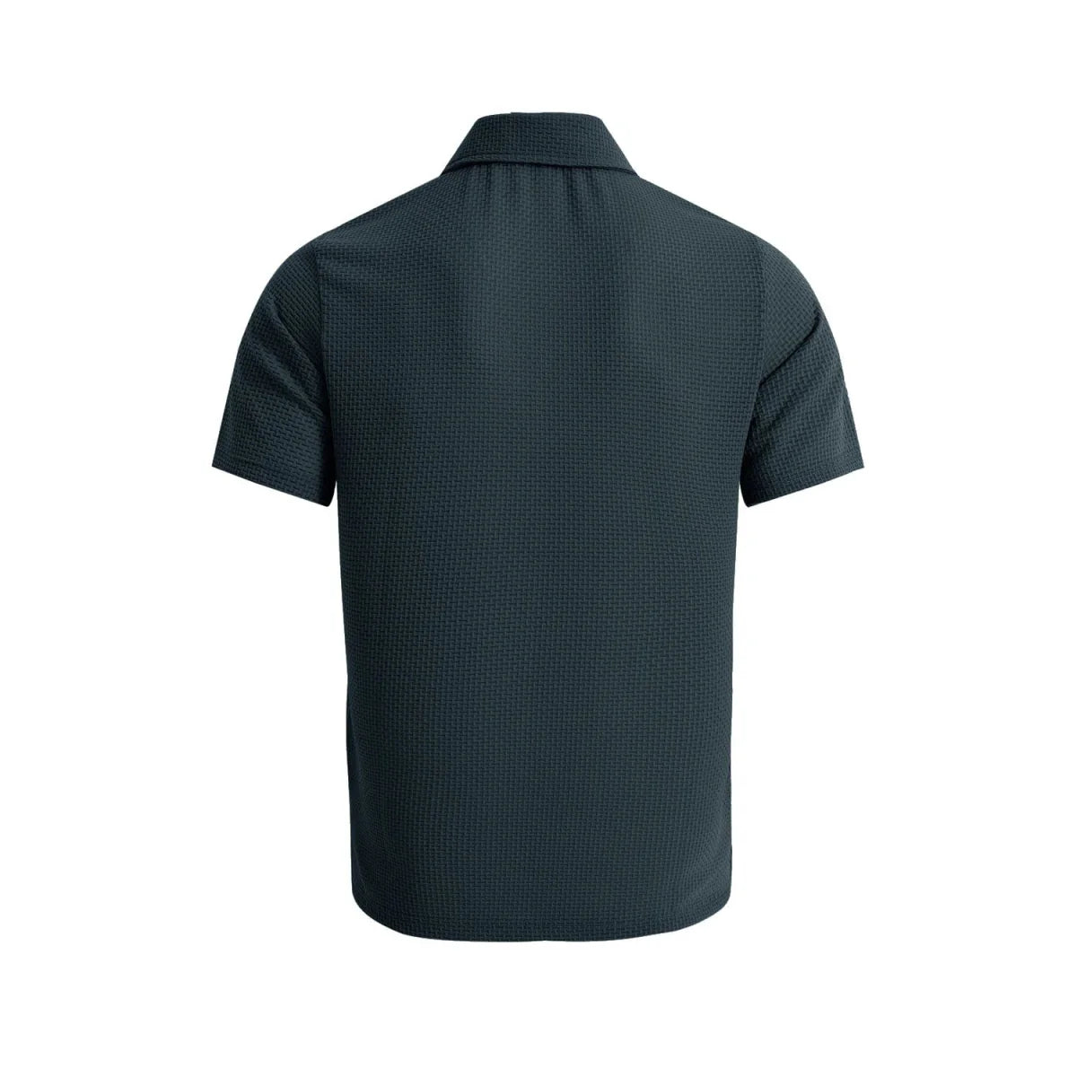 Men's slim fit polo shirt by Showlu Fashion, breathable solid knit summer top with short sleeves and casual, sweat-absorbing design.