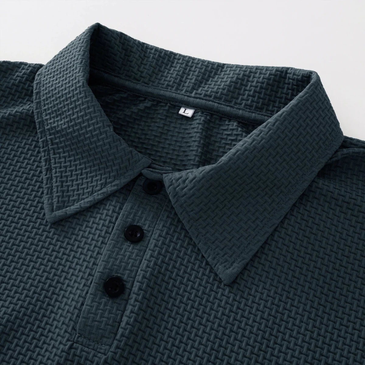 Men's slim fit polo shirt by Showlu Fashion, breathable solid knit summer top with short sleeves and casual style.