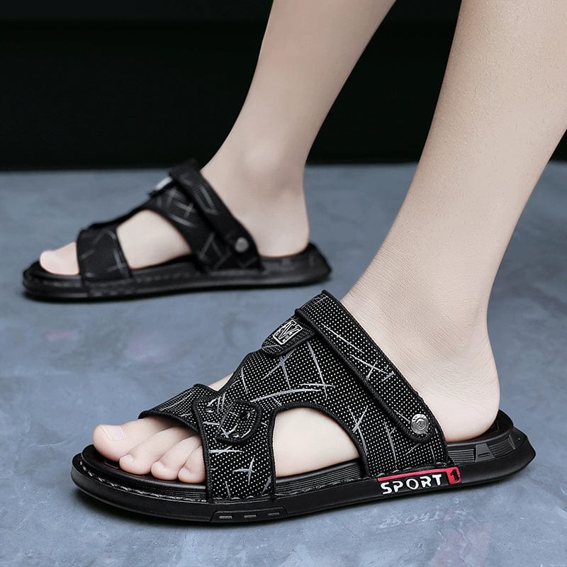 Showlu Fashion men's Kudu Concept non-slip sports beach sandals with thick PU soles, ideal for summer casual wear.