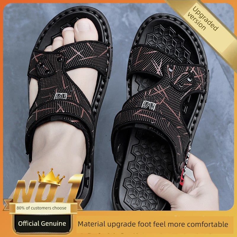 Showlu Fashion Kudu Concept men's non-slip sports beach sandals with thick PU soles, ideal for summer casual wear.