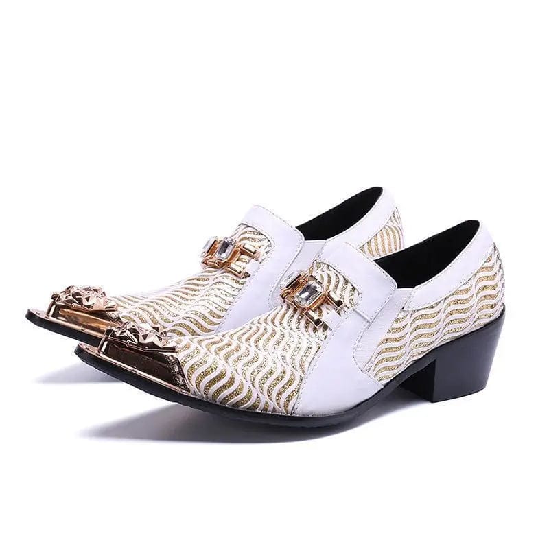 SHOWLU Men's pointed toe mesh derby shoes made of breathable cow leather, ideal for office and dress occasions.