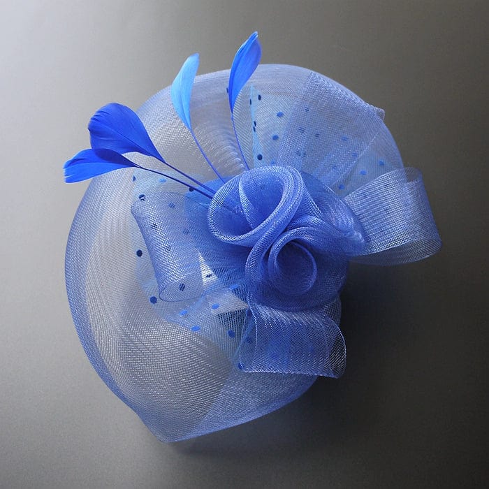 Showlu Black Cheongsam headdress veil with elegant mesh topper hat for women, perfect for summer social events.