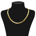 Unisex SNY 18K gold plated snake chain necklace made of copper, stylish jewelry for men and women, daily wear accessory.