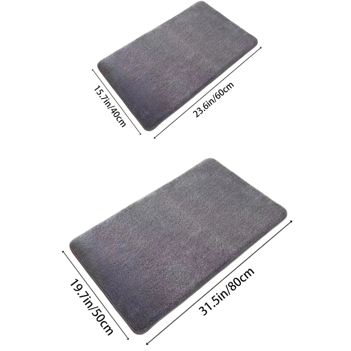 Super Absorbent Coral Velvet Bath Mat by Showlu Fashion, anti-slip bathroom floor mat with plush coral velvet texture.