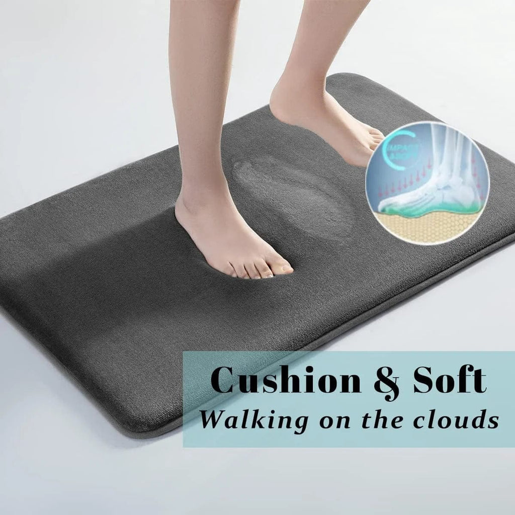 Showlu Fashion coral velvet bath mat featuring super absorbent, anti-slip design for bathroom comfort and safety.