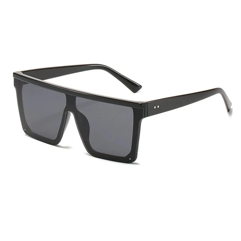Showlu men's square one-piece K-style sunglasses with UV400 protection and retro PC lenses, stylish for a slim look.