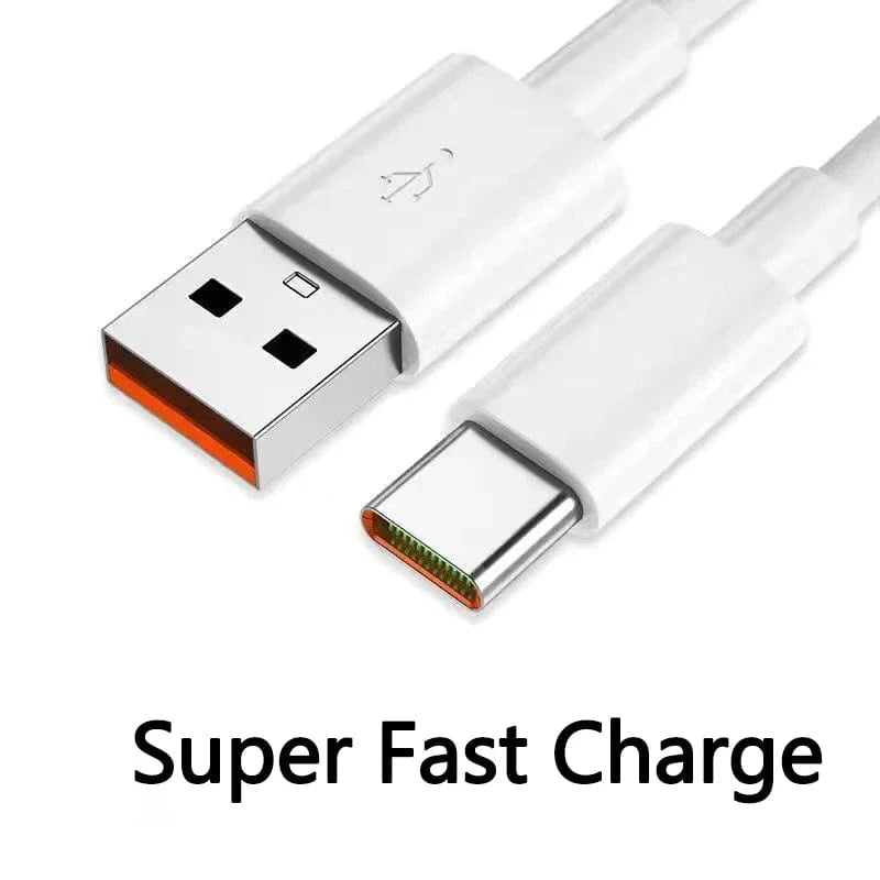 Showlu 100W Type C USB cable for fast charging, compatible with Samsung and Huawei smartphones, with a sleek black design.
