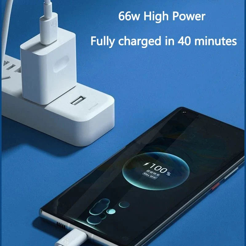 Showlu 100W Type C USB cable for fast charging, compatible with Samsung and Huawei smartphones, shown in close-up.